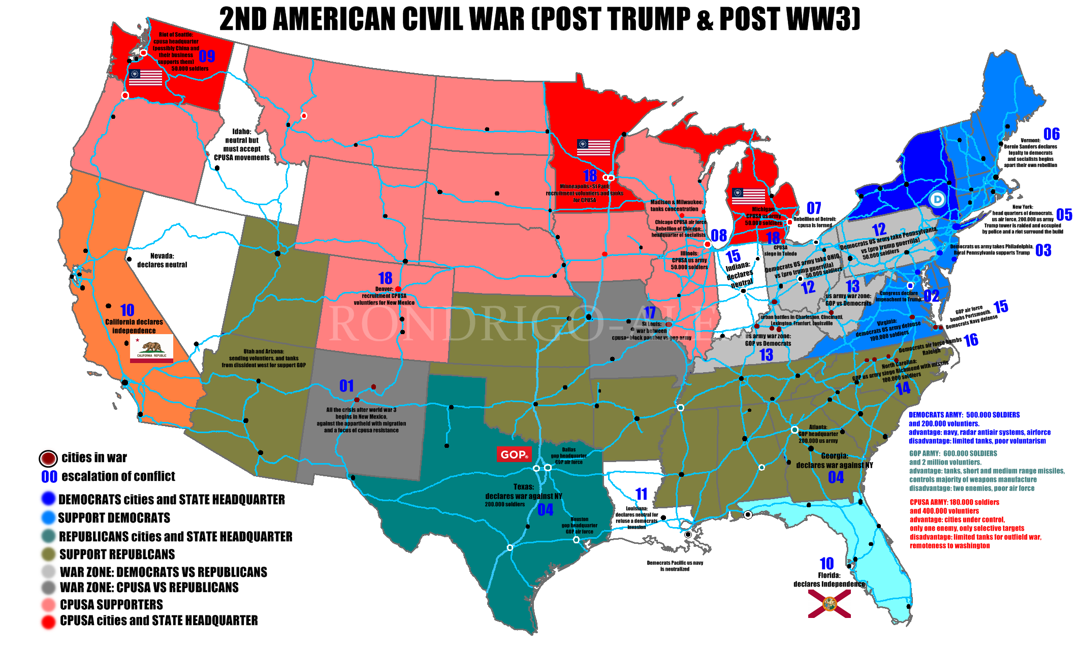 Карта США во время гражданской войны. Войны сша карта
